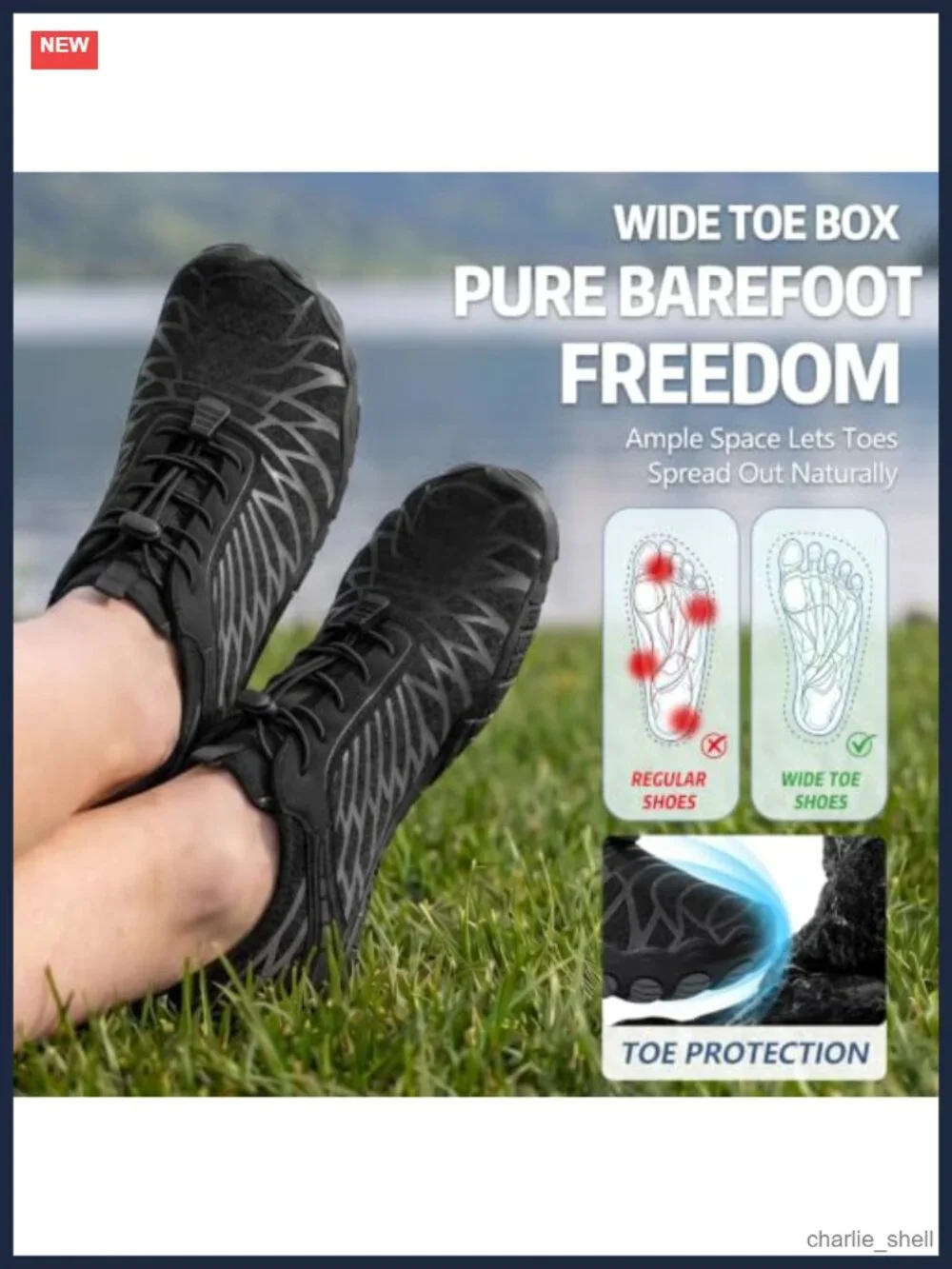 Barefoot Minimalist Water Shoes Wide Toe Box Zero Drop for Hiking Running